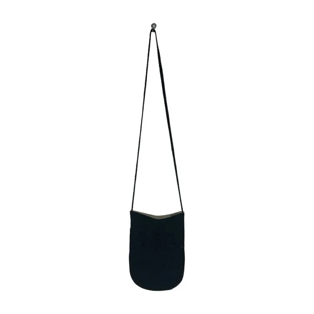 Kathie Lee Collection Black Macrame Crossbody Purse Zipper Closure Boho
